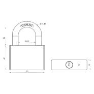 Cadenas à clé Rinox 70mm - Anse inox - 4 clés réversibles - Corps inox - Réf. 00290067 - Marque Thirard_2