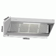 Hotte murale inox 1m80 avec moteur, régulateur, filtre et éclairage | Profondeur 700 mm_2