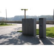 Cs350 - Poubelle publique MMCité 1 a.S. - acier galvanisé, cendrier avec éteignoir, tri sélectif, 2x32L, 55L, sans couvercle_2