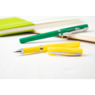 Stylo roller en plastique - encre bleue - couleur jaune - 12g_2