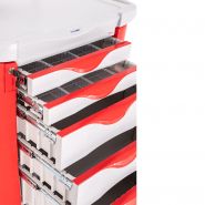 Chariot d'urgence médical - Mespa Healthcare - profondeur 585 mm, structure polymère, tiroirs verrouillables_2