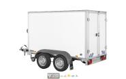Remorque fourgon en bois SARIS - GO 255 132 2000 2 - 2 essieux roues extérieures - PTAC : 2000 Kg - 255 x 132 x H150 cm - Reference -FOURGON_CARGO_1300_BLANC_2