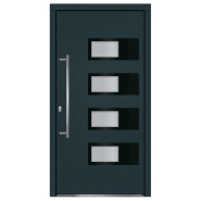 Vidaxl porte d'entrée anthracite 100x200 cm aluminium et pvc 3157071_2