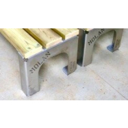 Banc sans dossier en acier inoxydable personnalisable - Référence MUB1 - Gravure personnalisée et bois durable classe IV_2