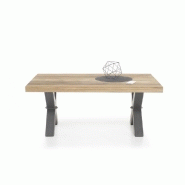 Table basse Antibes - plateau en chêne massif huilé et piétement en acier noir - 120 x 75 cm_2