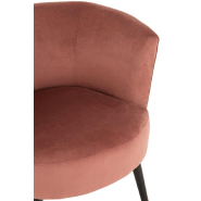 Fauteuil Dulzura textile et bois - Antique rose - Design élégant, structure bois et revêtement textile_2