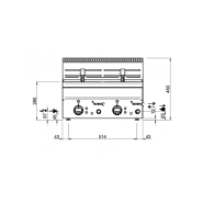 Friteuse électrique - 2x10 litres, acier inoxydable, vidange, thermostat de sécurité, régulation thermostatique - MBM_2