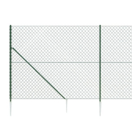 Vidaxl clôture à mailles losangées avec piquet d'ancrage vert 1,8x25 m 153933_2