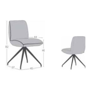 2 Chaises MOOD 100 sur pieds métal avec passepoil - Référence 8035 SR M - ressorts NOSAG et mousse polyuréthane ferme_2