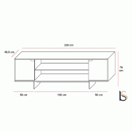 Meuble de service en bois - Martex - Blanc pastel, Noyer_2