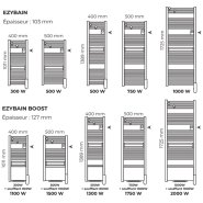 EZYBAIN boost Radiateur sèche serviettes 300 + 800W Blanc - Intuis - M172214_2