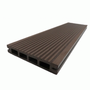 Lame terrasse bois composite alvéolaire Prima - Chocolat, 220 cm x 12 cm x 19 mm, surface couverte 0.26 m²_2