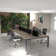 Bench 4 personnes Tempo - Mobel linea - Anthracite, Acacia clair, 320_0