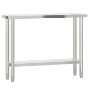 Vidaxl table de travail de cuisine avec étagère 110x30x120 cm inox 3208894_2