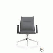 Fauteuil de réunion Atos - Mobel Linea - cuir gris_2