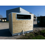 Colonne de collecte avec parois en bois recyclé et structure métallique galvanisée