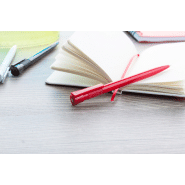 Stylo à bille en plastique - encre bleue - couleur rouge - poids 8g_2