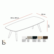 Table de réunion Rail en bois- Bralco. - Non, 240, Chêne gris_2