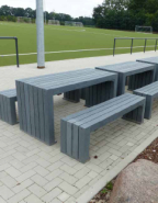 Table Pique Nique Calero avec 2 banquettes - Mobilier Urbain en Plastique Recyclé - Longueur 150 cm_2