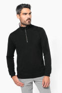 Trucker - Sweat-shirt piqué col zippé homme Kariban - Réf: K206, 80% coton, intérieur col contrasté_2
