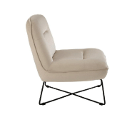 Chaise lounge SEDIA - tissu velours blanc, piétement métal plat - style nordique minimaliste_2