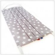 Masque lavable 3 plis Flocon Taupe - tissu coton 100% Oeko-Tex - barrette nasale - VDM_2