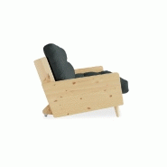 Canapé 3 places convertible Indie - Style scandinave - Futon gris ardoise - Couchage 130x190 cm - Karup_2
