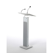 Colonne pupitre amplifiée blanche 100W avec microphone VHF, Bluetooth et lecteur SD USB_2