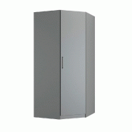 Composition armoire lit escamotable SMART-V2 gris mat - couchage 140 x 200 cm - armoire 2 portes + angle dressing_2