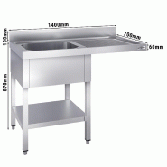 Plonge Inox 1 bac avec passage lave-vaisselle - P 700 - GGM -_2