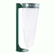 Poubelle urbaine ECOLLECTO EXTREME Support sac sur poteau sur platine 110L Vert Mousse_2