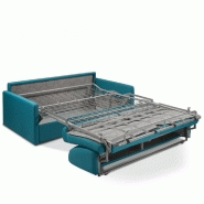 Canapé convertible Paradiso Express 160cm - Matelas 14cm - Tissu bleu paon - Fabrication italienne_2