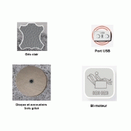 Fauteuil relax électrique Faucon - bi-moteur, coloris gris clair, piètement pivotant 360°_2