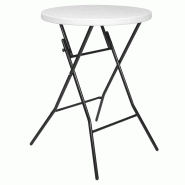 Mange-debout pliant avec housse noire - Diamètre 80 cm, Hauteur 110 cm - Plateau PEHD et structure acier époxy_2