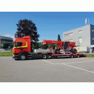 Semi-remorque extensible MAX100 adaptée au transport de machines agricoles