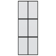 Vidaxl porte coulissante noir 90x205 cm verre trempé aluminium 155208_2