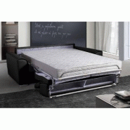 Canapé convertible IMOLA - Ouverture express - Matelas 18 cm - Sommier à lattes RENATONISI - 140x197 cm - Polyuréthane noir_2