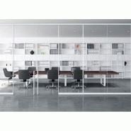 Table de réunion T45 - Quadrifoglio - 6 à 8 places - L 280 x 140 cm avec pied cube mélaminé_2