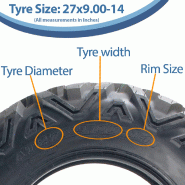 27x9.00-14 ATV Quad Tyre Wanda P350 6-ply E-Marked Road Legal All-Terrain Tire_2