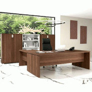 Bureau de direction avec retour TAK - Mobel Linea - 160, Acacia foncé_0
