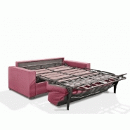 Canapé convertible PREMIUM 160 cm - Sommiers à lattes Renatonisi - Matelas Bultex - Velours rouge - Fabrication italienne_2