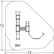 Diabolo Baby - structure pour aire de jeux Proludic - réf. J38704® - largeur 4,22 m, profondeur 4,21 m, hauteur 2,00 m_2