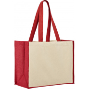 Sac Bi-Matière - Tote bag coton 320grs avec soufflets jute - Sunset SUNSE001/001_2