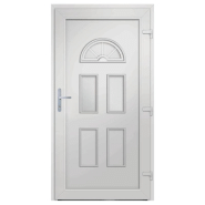 Vidaxl porte d'entrée blanc 98x208 cm pvc 3187919_2