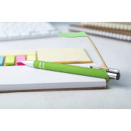 Stylo à bille twist en aluminium - finition caoutchoutée - encre bleue - gravure laser effet miroir_2