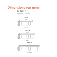 Radiateur chaleur douce connecté Kenya 4 plinthe 1500W Blanc - Thermor - 414724_2