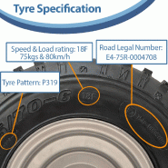 Roues tout-terrain à crampons 145/70-6 pour quad, roulements 25 mm, 50 cm³ - 110 cm³, 75 kg (lot de 2)_2