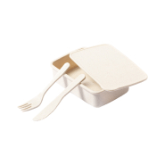 Boîte lunch en plastique PP - 700 ml avec set de couverts et sangle élastique_2