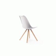 Lot de 2 chaises Sando - polypropylène gris avec pieds en bois - design chic et moderne_2