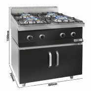 Cuisinière à gaz - 23 kW - 4 brûleurs - incl. Soubassement avec 2 portes  - Mario 700 | GGM -GHK873M-GK866T_2